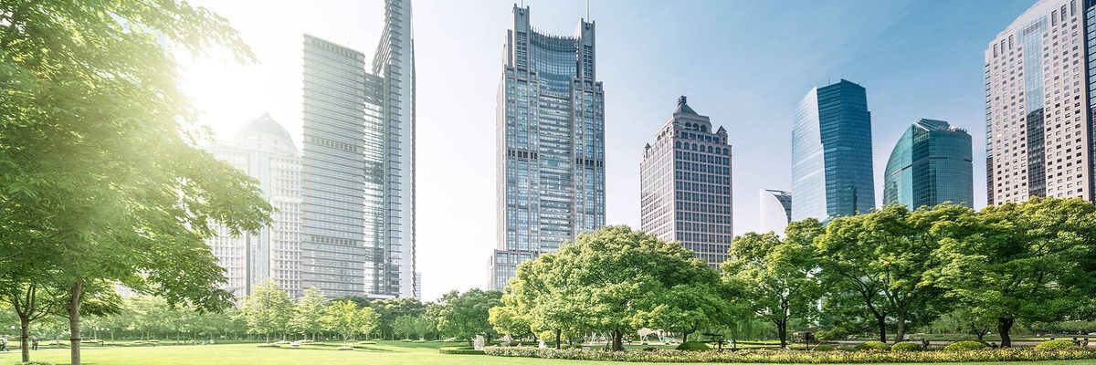 Skyline mit park